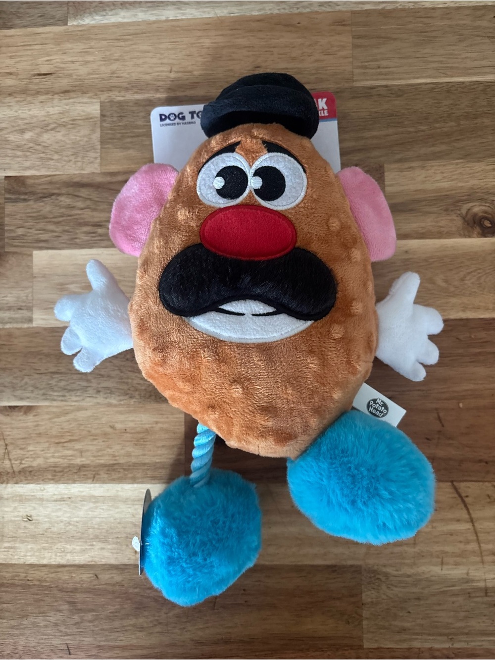 Mr Potato Head Plush Dog Toy Squeaky Rope Tug Toy NWT